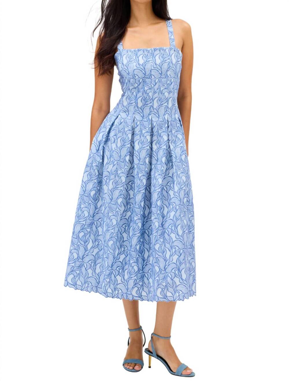 NEW ALLISON NEW YORK gianna midi dress in blue steel